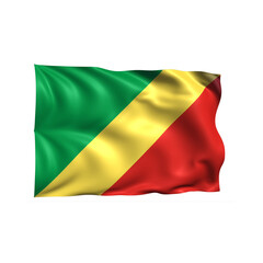 Congo national flag on white background.