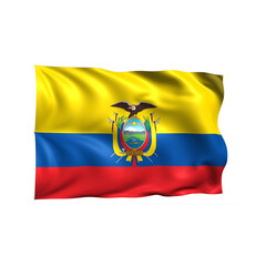 Ecuador national flag on white background.