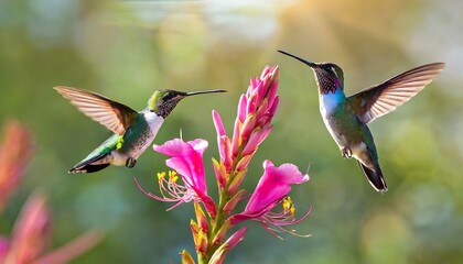 hummingbird feeding on flower