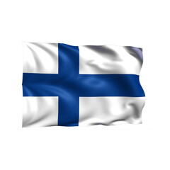 Obraz premium Finland national flag on white background.