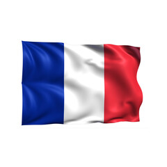 France national flag on white background.