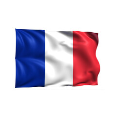 Obraz premium France national flag on white background.