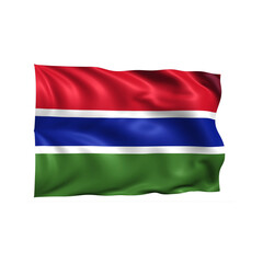 Gambia national flag on white background.