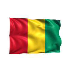 Guinea national flag on white background.