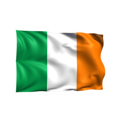 Fototapeta premium Ireland national flag on white background.