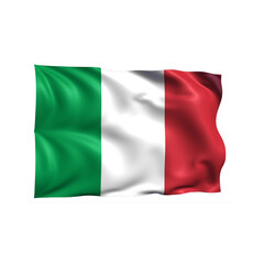 Obraz premium Italy national flag on white background.