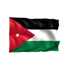 Jordan national flag on white background.