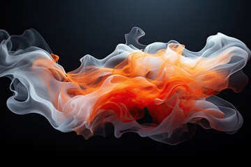 3D smoke object on black background 