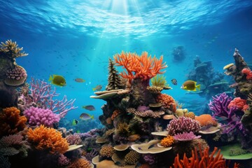 Naklejka na ściany i meble Vibrant Coral Reefs.