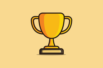 Gold Metal Trophy vector illustration. Winner reward icon object concept. School competition winner trophy vector design.
