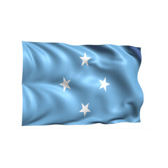 Micronesia national flag on white background.