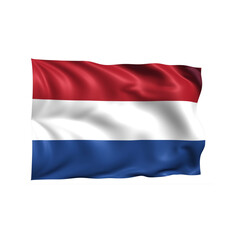 Netherlands national flag on white background.