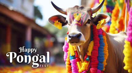 Tamil Nadu festival Happy Pongal with Pongal props, holiday Background, Indian Harvest Holiday - obrazy, fototapety, plakaty