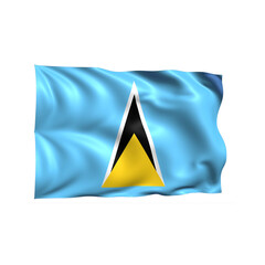 Saint Lucia national flag on white background.