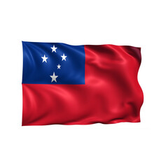 Samoa national flag on white background.