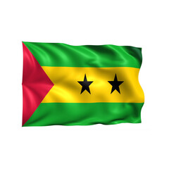 Sao tome and Principe national flag on white background.