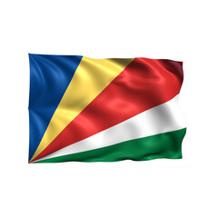 Seychelles national flag on white background.