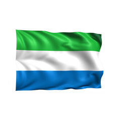 Sierra Leone national flag on white background.