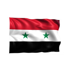 Syria national flag on white background.
