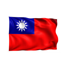 Naklejka premium Taiwan national flag on white background.