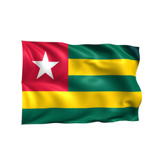 Togo national flag on white background.