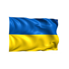 Ukraine national flag on white background.