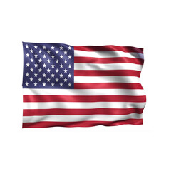 United States national flag on white background.