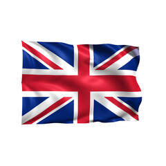 United Kingdom national flag on white background.