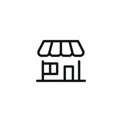 Store linear icon. Market thin line customizable illustration. Contour symbol. Vector isolated outline drawing. Editable stroke