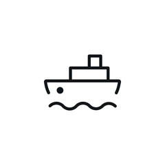 Ship linear icon. Thin line customizable illustration. Contour symbol. Vector isolated outline drawing. Editable stroke