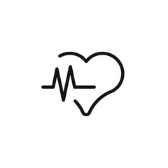 Rhythm of the heart linear icon. Thin line customizable illustration. Contour symbol. Vector isolated outline drawing. Editable stroke