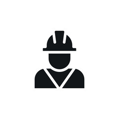 Worker simple glyph icon. Vector solid isolated black illustration.