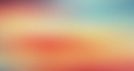 pastel orange blue pink , grainy noise grungy spray texture color gradient rough abstract retro vibe background , template empty space shine bright light and glow