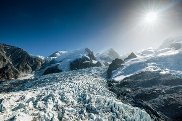 Glacier des Bossons seen from La Jonction in Chamonix