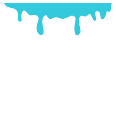 Paint drips. Blue paint liquid. Ink drop. Blue ink stain.