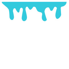 Paint drips. Blue paint liquid. Ink drop. Blue ink stain.