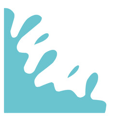 Paint drips. Blue paint liquid. Ink drop. Blue ink stain.