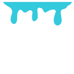 Paint drips. Blue paint liquid. Ink drop. Blue ink stain.