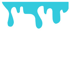 Paint drips. Blue paint liquid. Ink drop. Blue ink stain.