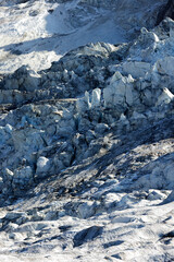 Séracs of Glacier des Bossons seen from La Jonction in Chamonix