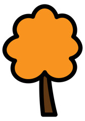 木のイラスト オレンジ