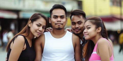 Vibrant Portrait of Latin Friends Enjoying Time Outdoors