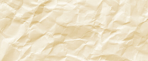 Vector wrinkled packaging paper as background, brown crumpled paper texture for background.