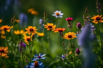 Photograph a garden alive with butterflies flitting among the flowers, aiming to portray their delicate beauty in a way that echoes the softness of watercolor art