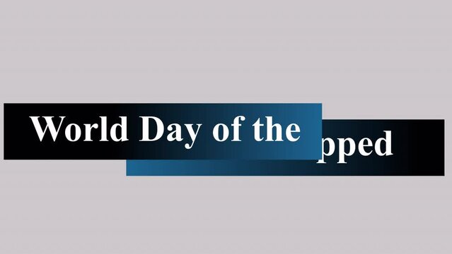 World Day of the Handicapped - animated lower third - 4k - Alpha