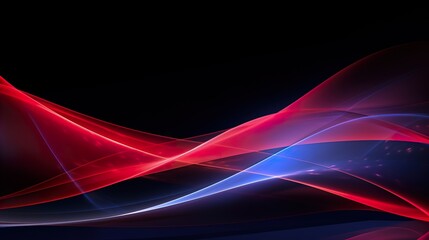 Fototapeta premium Elegant Flow of Red: Abstract Waves on a Dark Background