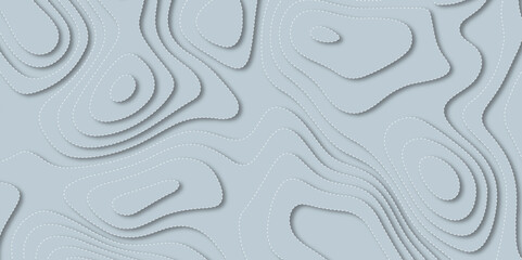 Abstract design with soft blue pastel color   background . Topographic map in paper cut style. paper cut texture for topography website template or smooth origami paper shape concept.