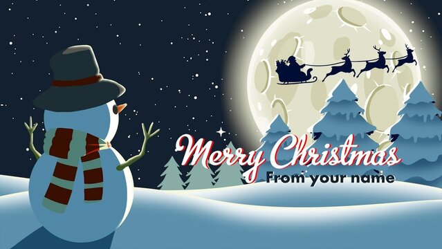 Waving Snowman Animated Christmas Postcard