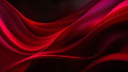 Obraz premium Elegant Flow of Red: Abstract Waves on a Dark Background
