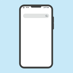 Cellphone frame with blank screen isolated templates.
Searching on the internet with the smartphone - Mobile phone with search bar popping out.